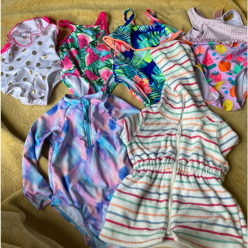 9-12 month baby girl bathing suit bundle